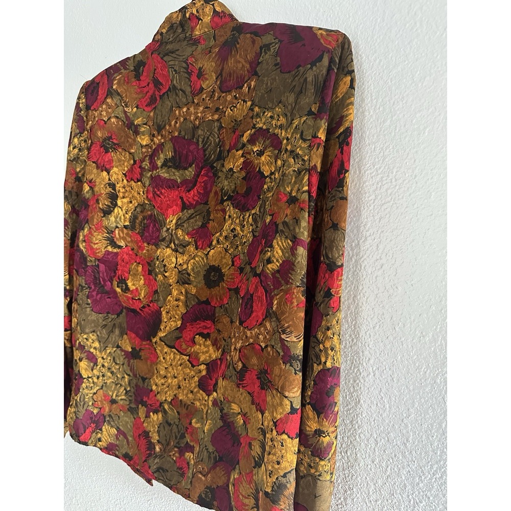 VTG Chic Top Office Secretary Eva Laurel Floral Blouse Career Sz 6 - Picture 5 of 16